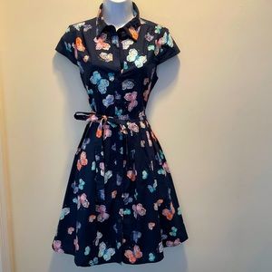 Frock Shop Butterfly Button-up short sleeve dress